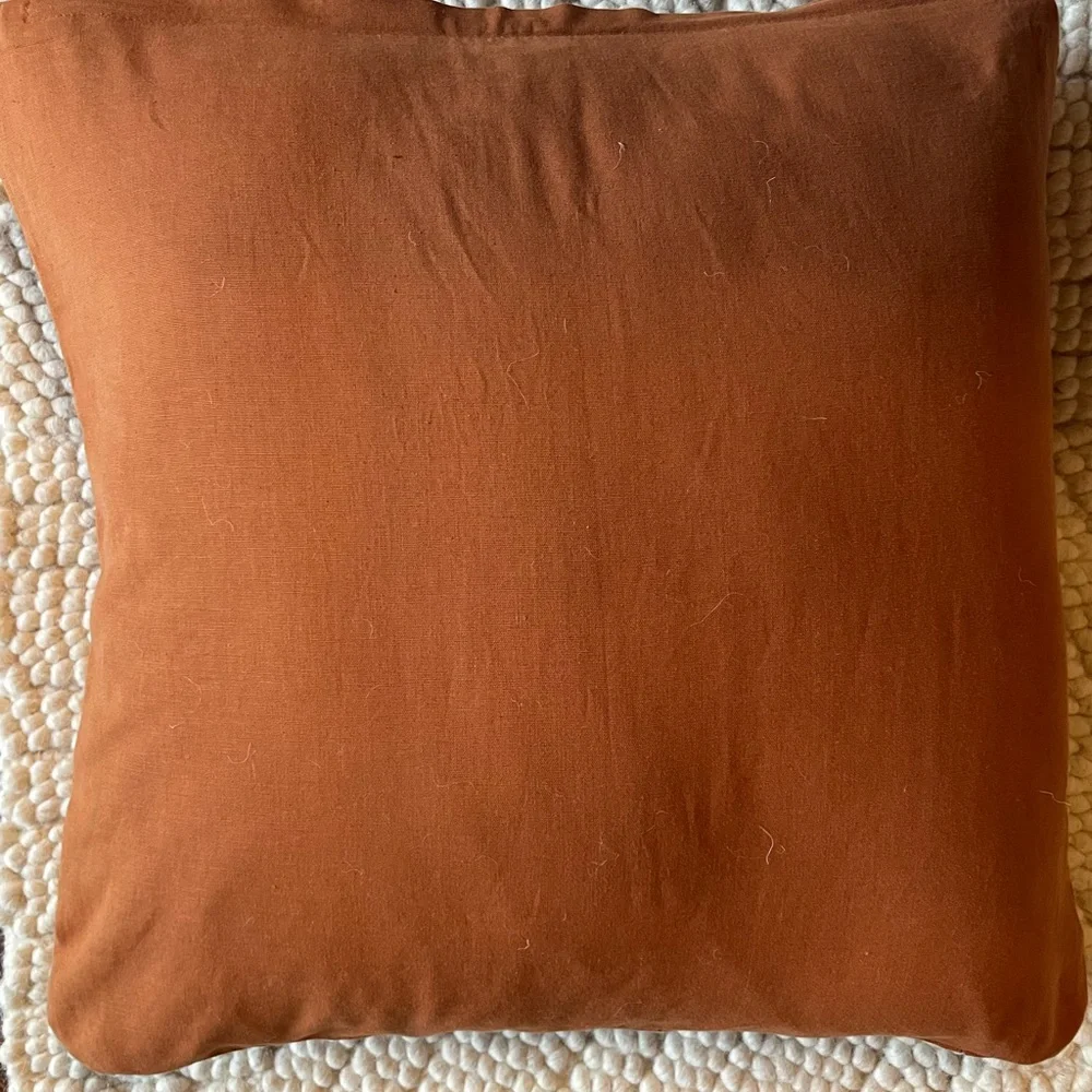 Crate & Barrel burnt orange pillow cover